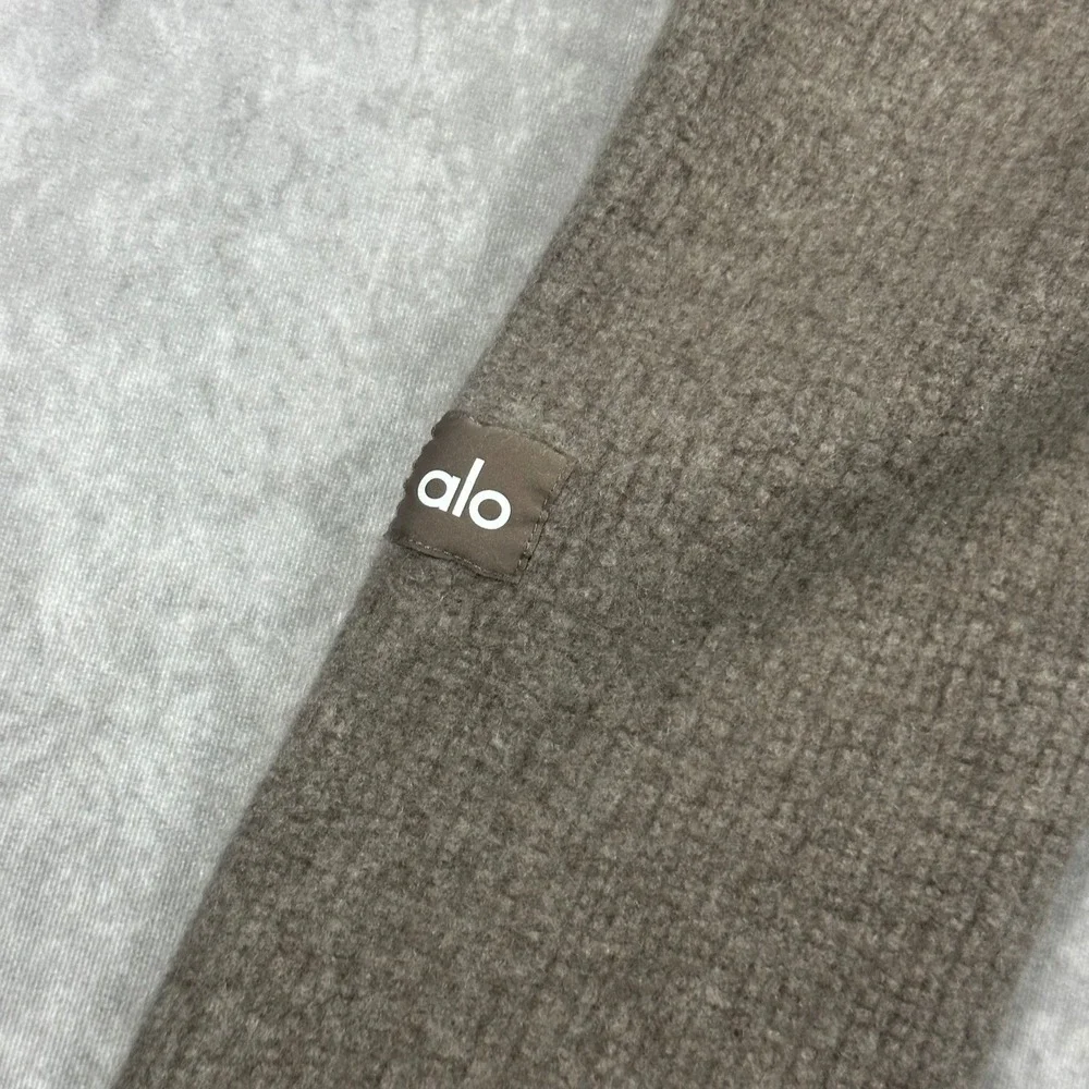 Alo Yoga Kids Ribbed Knit Flared Lounge Pants Brown Size Small 6-7 Elastic Waist